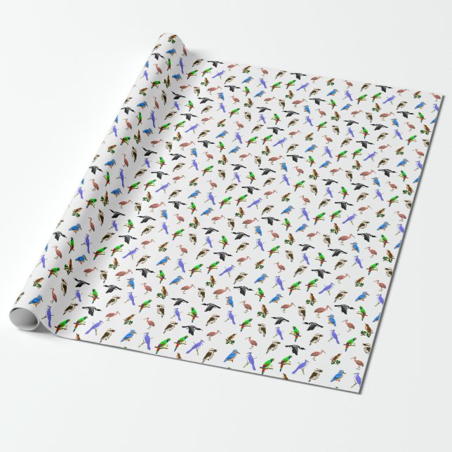 Papier Cadeau Volée de papier d'emballage d'oiseaux (Déroulé)