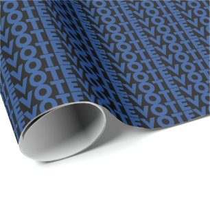 Papier Cadeau Votez bleu et noir motif cadeau politique moderne