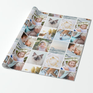 Papier Cadeau Votre collection de grille personnalisée de photos
