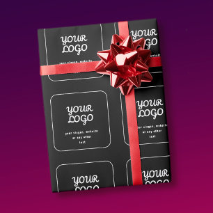 Papier Cadeau Votre logo et slogan ou autre texte Noir et blan