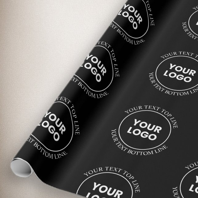 Papier Cadeau Votre logo et votre texte modifiable | Motif répét (Créateur téléchargé)