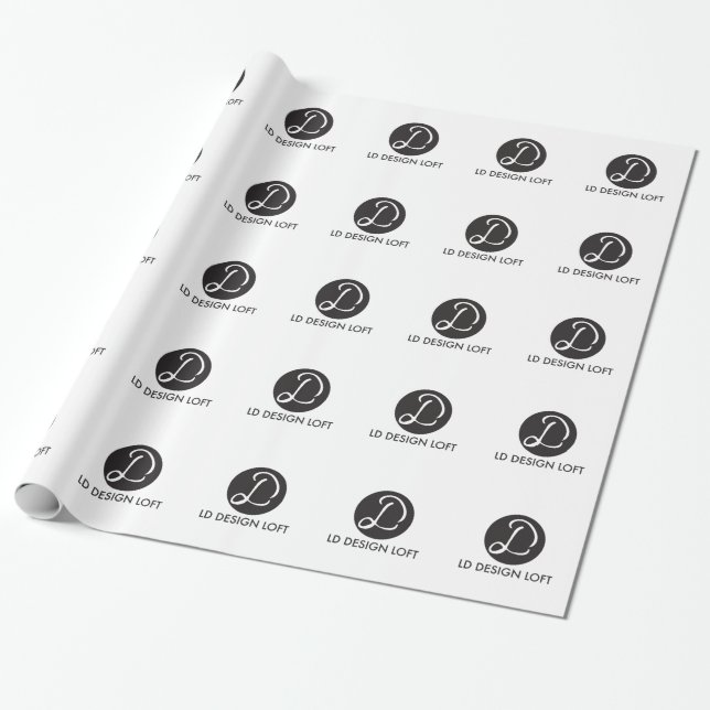 Papier Cadeau Votre Logo Ici, Simple, Personnalisable (Déroulé)