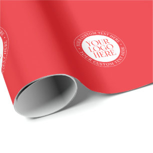 Papier Cadeau Votre logo ou autre image Noël rouge et blanc
