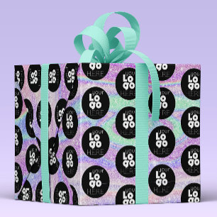 Papier Cadeau Votre logo personnalisé Iridescente Parties scinti