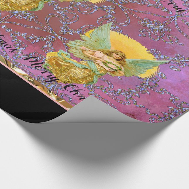 Papier Cadeau Votre Noël de flottement d'anges de message+ (Coin)