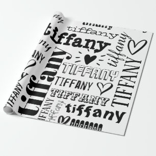 Papier Cadeau Votre nom Motif de texte personnalisé