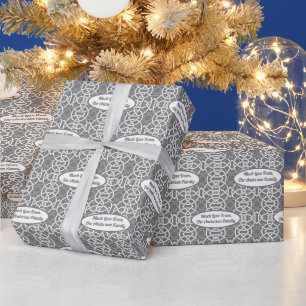 Papier Cadeau Votre nom Retro Christmas Shades of Grey MCM Wrapp