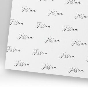 Papier Cadeau Votre nom Script élégant
