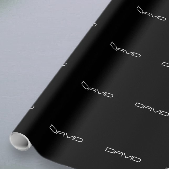 Papier Cadeau Votre nom | Texte personnalisable stylisé Cool (Créateur téléchargé)