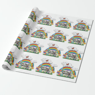 Papier Cadeau Vous Êtes Assez Fleurs Arc-En-Ciel Papillons