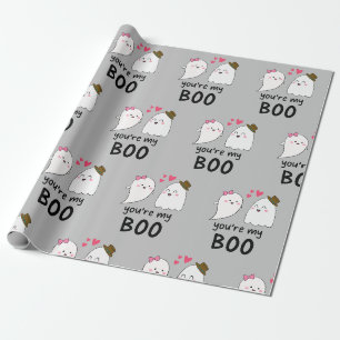 Papier Cadeau Vous êtes mon fantôme d'Halloween Boo Kawaii Cute