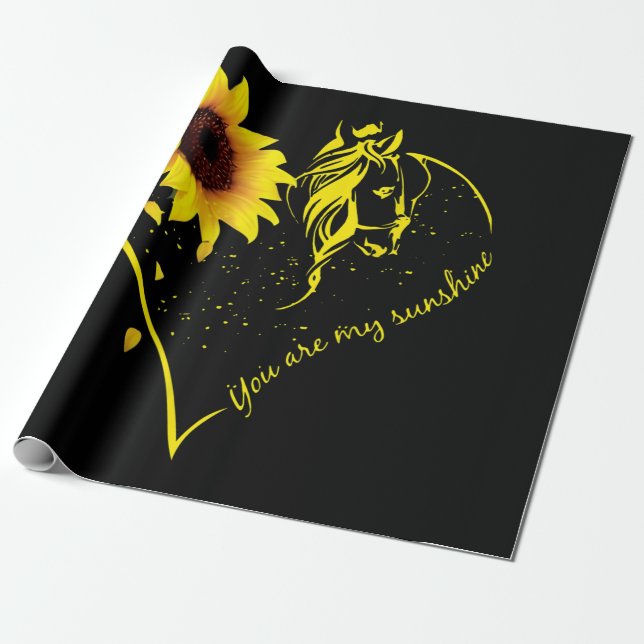 Papier Cadeau Vous Êtes Mon Sunshine Tournesol Et Cheval (Déroulé)