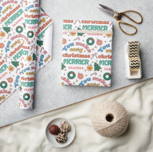 Papier Cadeau Vous Faîtes Chaque Joyeux Noël Cute Rétro