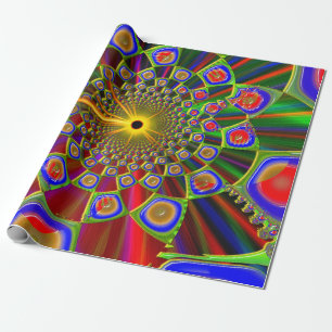 Papier Cadeau Voyage En Optique 3D Psychédélique