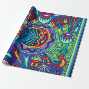 Papier Cadeau Voyage tribal maya mexicain de Boho d'art d'Oaxaca