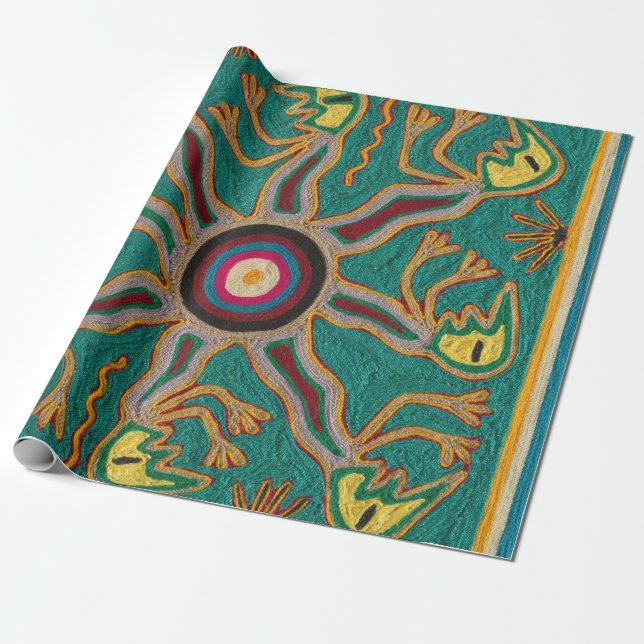 Papier Cadeau Voyage tribal maya mexicain de Boho d'art d'Oaxaca (Déroulé)