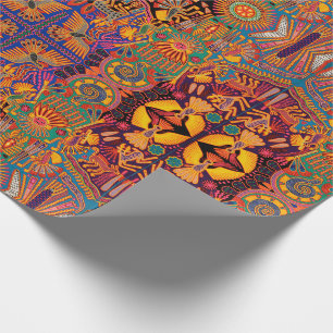 Papier Cadeau Voyage tribal maya mexicain de Boho d'art d'Oaxaca