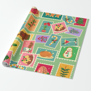 Papier Cadeau Vraiment rustique rétro pain d'épices de Noël Arbr