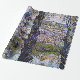 Papier Cadeau Vue de jardin fleuri d'Arles de Van Gogh