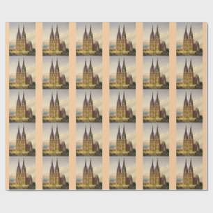 Papier Cadeau Vue de la cathédrale gothique de Cologne dans tout