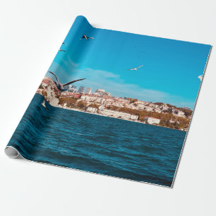 Papier Cadeau Vue d'Istanbul avec mouettes par beau temps, B