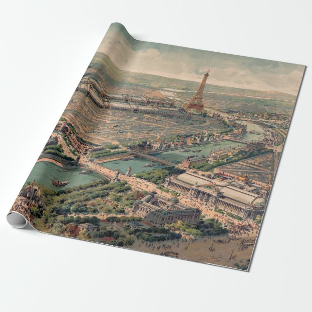Papier Cadeau Vue panoramique de l'Exposition Universelle de Par (Déroulé)