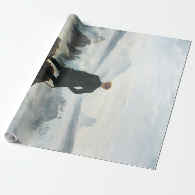 Papier Cadeau Wanderer au-dessus de la mer de brouillard, Friedr (Déroulé)