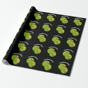 Papier Cadeau Warrin Peace Funny Pea Pun Dark BG