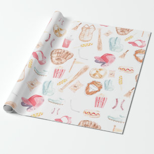 Papier Cadeau Watercolor Basball