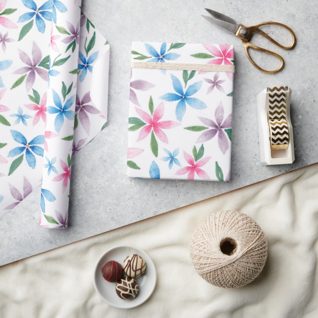 Papier Cadeau Watercolor floral (Artisanat)