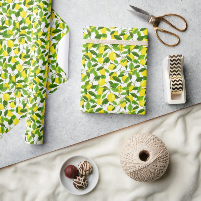 Papier Cadeau Watercolor Lemon (Artisanat)
