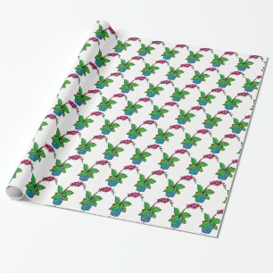 Papier Cadeau Watercolor Orchid Plant