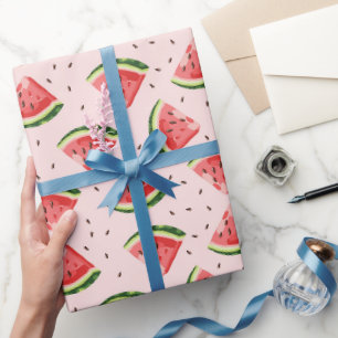 Papier Cadeau Watercolor Watermelon Motif de fruits