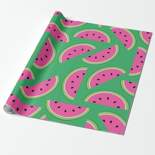 Papier Cadeau Watermelon Cute 1er Anniversaire Papier d'envelopp (Déroulé)