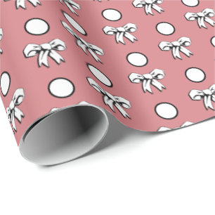 Papier Cadeau Watermelon Rose et blanc Pois Showparty