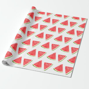 Papier Cadeau Watermelon Rouge aquarelle de fruit Motif alimenta