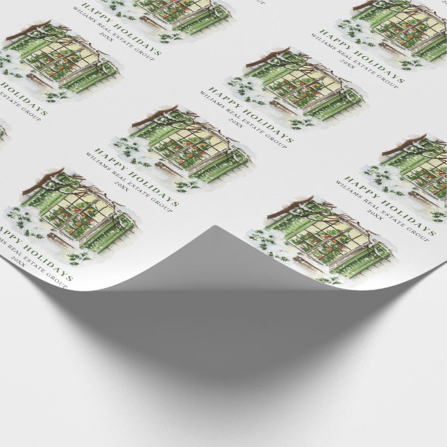 Papier Cadeau Waterton Maison de campagne Noël (Coin)