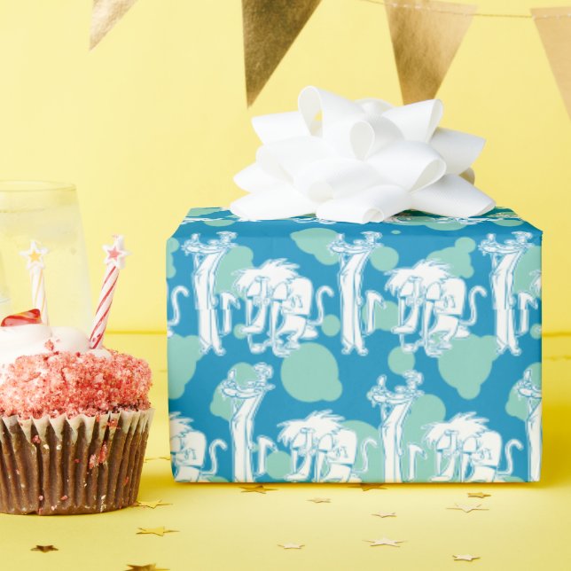 Papier Cadeau Weasel & Baboon Blue Character Pattern (Fête d'anniversaire)