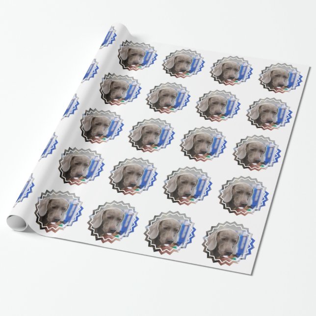 Papier Cadeau Weimaraner (Déroulé)