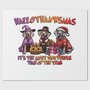 Papier Cadeau Weimaraner Halloween Thanksgiving Christmas Surdim