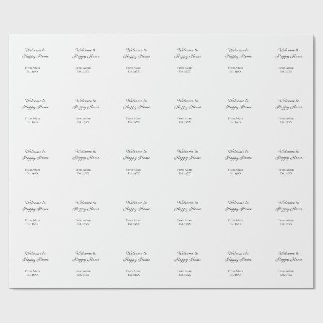Papier Cadeau Welcome to home real estate house inauguration est (Plat)