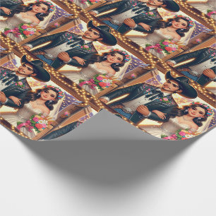 Papier Cadeau Western Cowboy Cowgirl Mariage