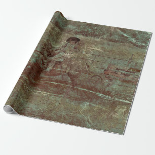 Papier Cadeau Western Vintage Texture Rodéo Pays Équitation