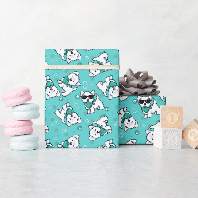 Papier Cadeau Westies Cutieface KiniArt (Baby Shower)