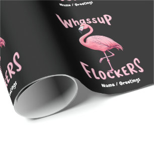 Papier Cadeau Whassup Flockers Flamant rose Conception d'un flam