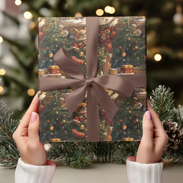 Papier Cadeau “Whimsical Animal Christmas (Créateur téléchargé)