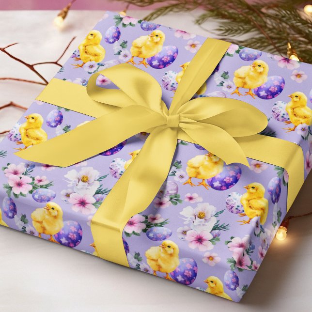 Papier Cadeau Whimsical Easter Chicks Wrapping Paper (Créateur téléchargé)
