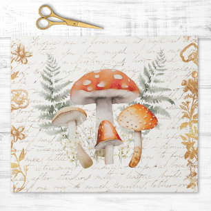 Papier Cadeau Whimsical Forest Champhroom Lettre Vintage Découpa