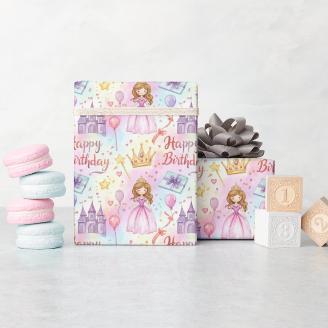 Papier Cadeau Whimsical Princess Motif d'aquarelle (Baby Shower)