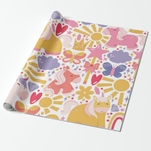 Papier Cadeau Whimsical Unicorn Wonderland